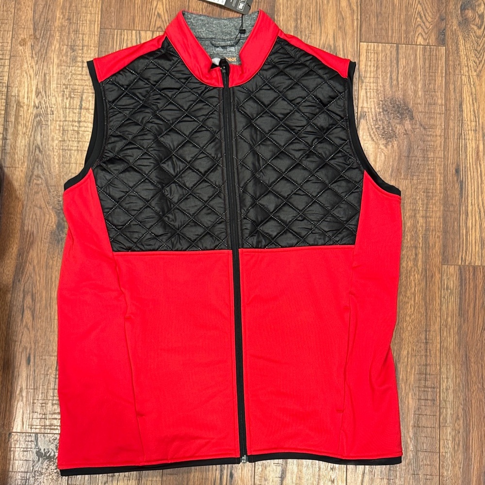 NWT Men’s adidas Red and Black Quilted Vest XL